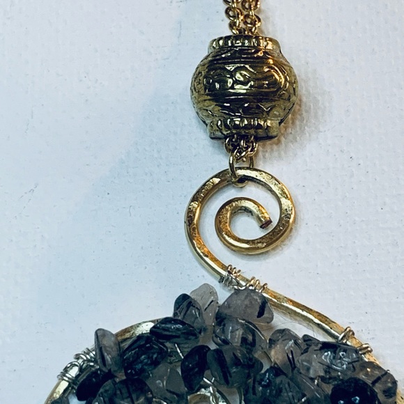 Handmade Gold Tree of Life with gemstones Necklace - Picture 4 of 5